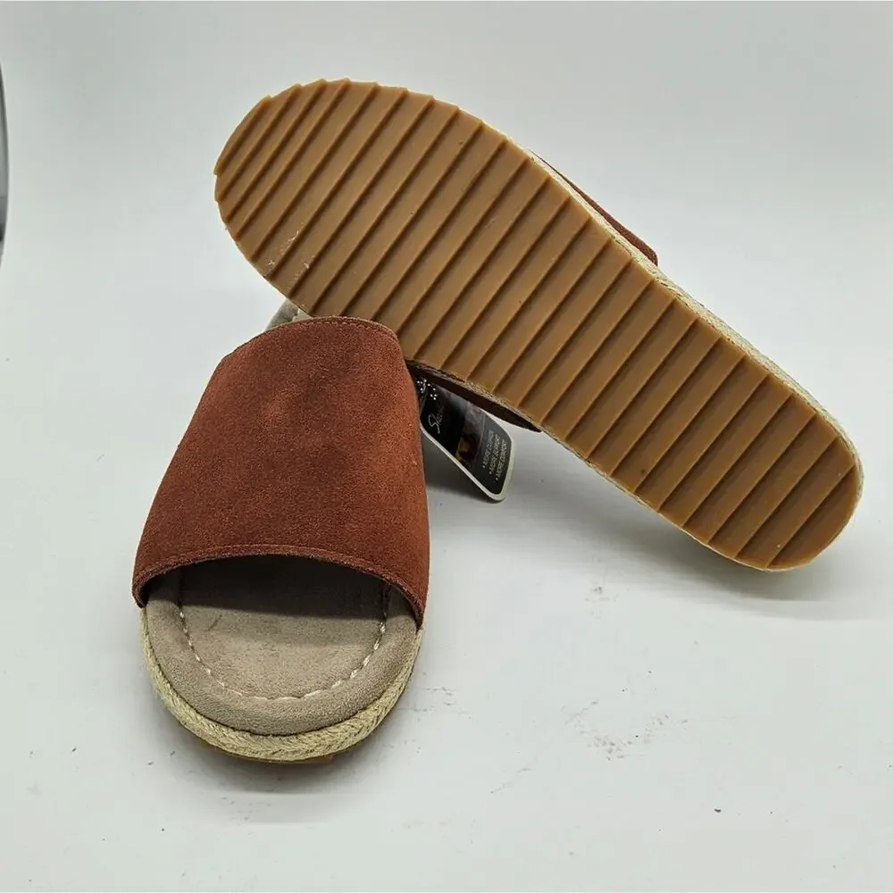 Skechers Women's Rust Suede Espadrille Slide Sandals
